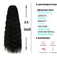 thumbnail image 2 of 22 Inch Long Curly KiLELINTAy Straight Wave Clip in Ponytail Drawstring for Woman Hair Extension High Puff Afro Natural Black Color,135G/Corn Wave, 2 of 8