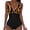 D_ Multicolor, variant on Women Zebra Stripe Print V Neck One Piece Swimsuit, High Waist Ruched Tummy Control Padded Bathing Suit, Classic Animal Print Casual Pool Swimwear Multicolor L