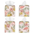 thumbnail image 2 of KLL Tropical Flamingo Pineapple Print Tissue Box Cover,Leather Tissue Holder Square Facial Tissue Case Facial Paper Organizer Dispenser for Bathroom, Vanity Countertop, 2 of 7