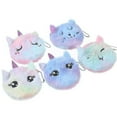 thumbnail image 4 of Sac à Main en Peluche Violet pour Enfants, Chat à une Corne en Forme de Licorne avec Poche, 4 of 5