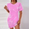 thumbnail image 2 of QIPOPIQ Robes pour Femmes Longues Fluides Robe à Étages Manches Courtes Imprimé Bohème Robe de Plage Robe d'Été Robe Longueur Genou Offres 2023, 2 of 6