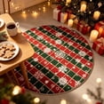thumbnail image 4 of Zynviq Stripes Area Rugs Christmas 31.5" X 31.5" Throw Rug Polyester Multicolor Round Washable Small Rug for Living Room, 4 of 6