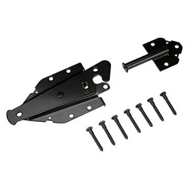 Advantage Industries Steel Self-Latching Wood Gate Latch | Hidden Spring Design, Stop Washer Strike | Two-Way Spring Entry | Zinc-Plated | Pad-Lockable | Left & Right Reversable | Wood Gates - Black
