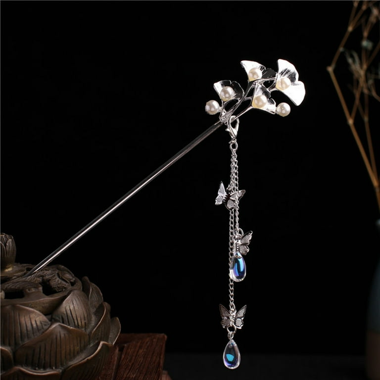 Bridal Tassel Hairpin Pearl Hair Sticks Ancient Style Plate Hair