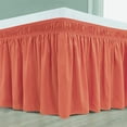 thumbnail image 2 of GFDYREE Wrap Around Bed Skirts with Adjustable Belts for King & Cal King Beds 15 Inch Drop, Coral Elastic Dust Ruffles with Adjustable Belts Silky Luxrious Fabric Machine Washable, 2 of 7