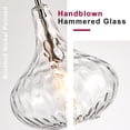 thumbnail image 2 of Glass Pendant Light Brushed Nickel 11-inch Hammered Pendant Lighting for Kitchen Island, Kitchen Sink, Hallway, Living Room, 2 of 6