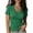 Green, variant on Womens Cross V Neck T Shirt Short Sleeve Wrap Front Ruched Slim Fit Blouse 2026 Summer Casual Tunic Tops Green S
