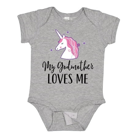 

Inktastic Godmother Loves Me Unicorn Girls Gift Baby Girl Bodysuit