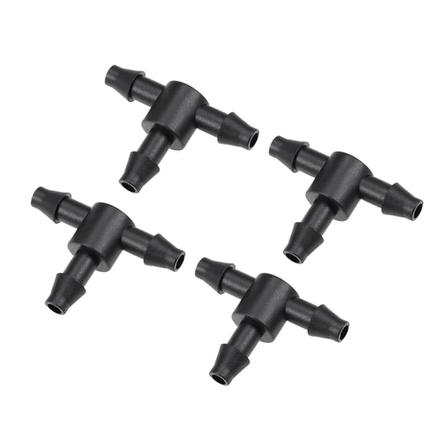 Conector de tubo de tubería de goteo 4/7 mm, Manguera de conexión 3 vías, plástico,25 unidades Unique Bargains Camiseta de tubo
