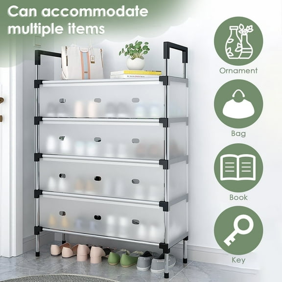 SINGOMON Shoe Rack, 5-Tier Shoe Cabinet With Lid, Large Capacity, Can Store 20 Pairs Of Shoes, Adjustable Height.