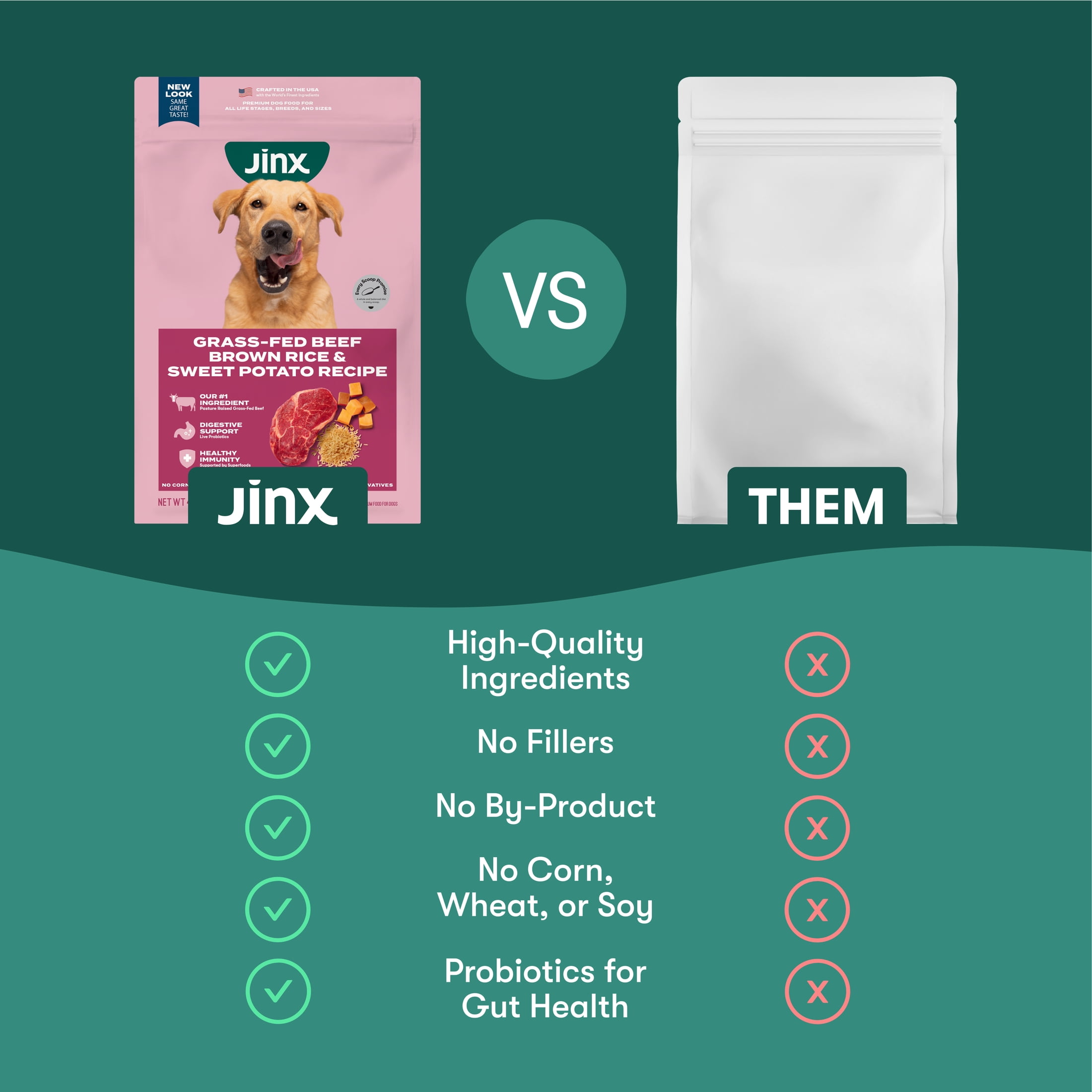 Jinx Beef Brown Rice Sweet Potato Dry Dog Food, 23.5 lb Bag
