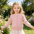 thumbnail image 5 of Kogui Cardigan for Kids Girls Kids Boys Girls Knit Cardigan Button Down Long Sleeve Crewneck Open Front Sweater Toddler Soft Outwear Size 13-15 (Pink,13-15 Years), 5 of 8