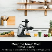 Ninja Cold Press Juicer Pro, Slow Juicer 150W, Total Pulp Control, Quiet Motor, JC100 Cloud Silver