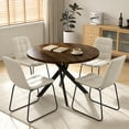 thumbnail image 4 of 43.5" Round Dining Table for 4, Space Saving Kitchen Table with Metal Legs, Mid Century Modern Dining Table for Dining Living Room Apartment Small Space, 4 of 10