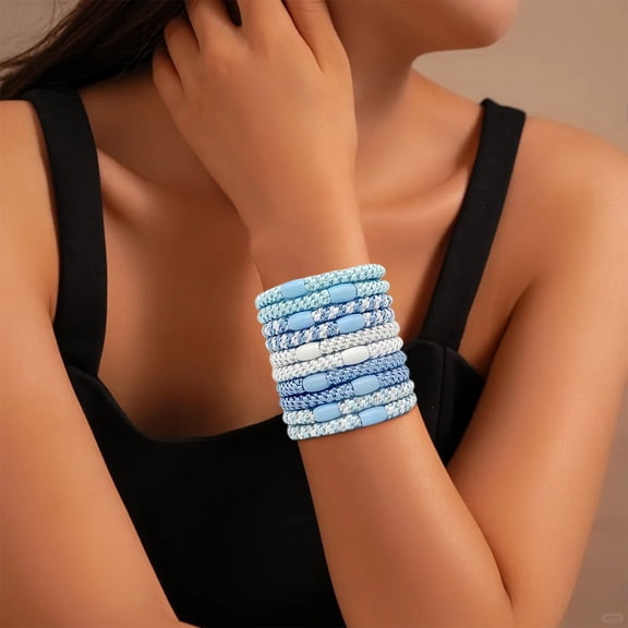 10 PCS Elastic Headbands Non Slip Colorful Sports Headband Thin Workout Grip Elastic Sport Headbands for Women, Men and Girls