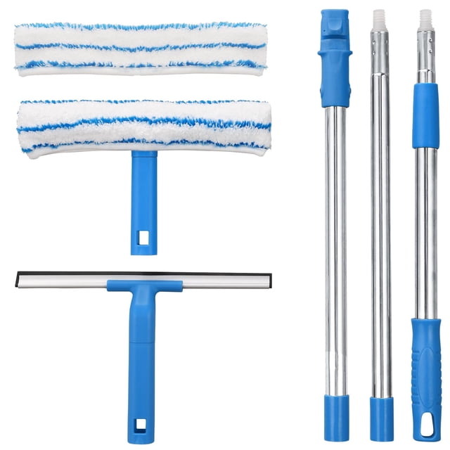 Limpiacristales Mitclear con mango largo, espátula y estropajo