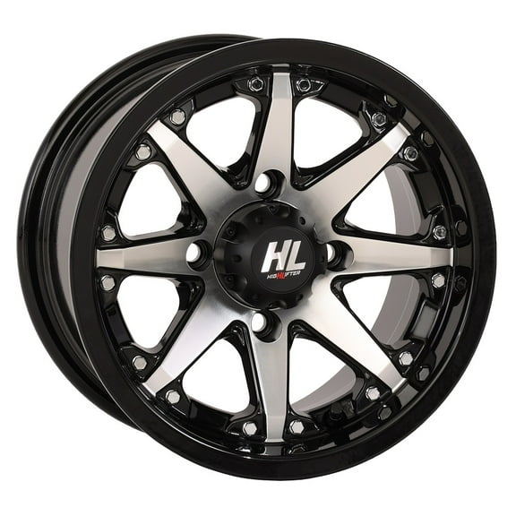 High Lifter by STI HL10 12x7 ATV/UTV Wheel - Gloss Black/Machined (4/110) - 2 5