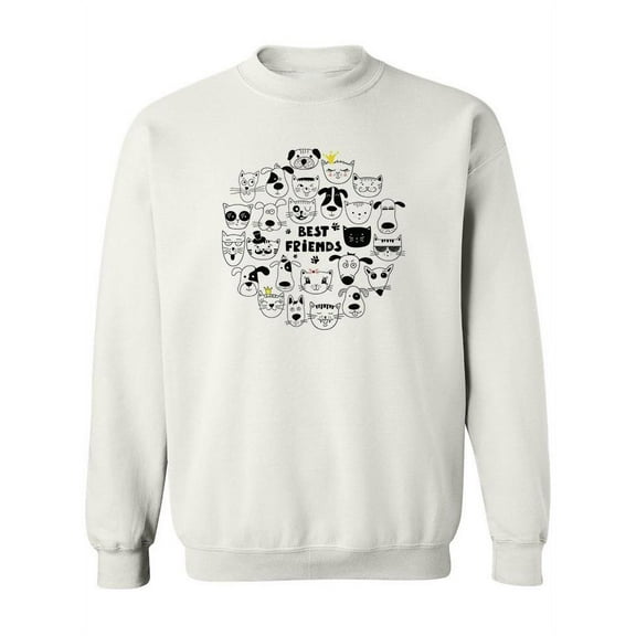 Dog And Cat Best Friends Slogan Sweatshirt Women -Image by Shutterstock, Female 4X-Large