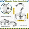 thumbnail image 3 of FINDMAG Magnet Hooks Heavy Duty, N52 Rare Earth Magnetic Hooks for Hanging, Powerful Neodymium Magnet with Hooks for Refrigerator, Home, Kitchen, Office, Cruise, Pack of 6, 50lbs, 3 of 6