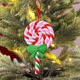 thumbnail image 4 of Adorno de árbol de Navidad con forma de piruleta de arcilla suave simulada, bastón de caramelo rojo y blanco, colgantes para árbol de Navidad, decoración navideña 2025 para el hogar, 4 of 5