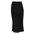 thumbnail image 6 of Mrat Floral Beach Skirts Women's Fashion Slit Sweater Dress Slim Body Skirt Skirts Knee Length S-59 Black L, 6 of 6