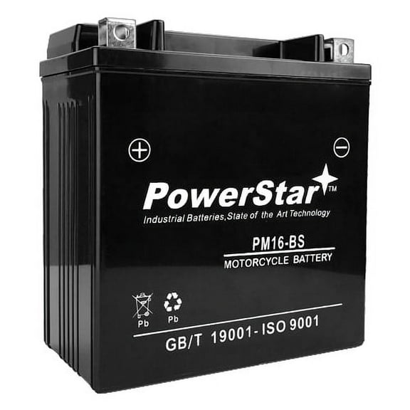 PowerStar Replaces Mighty Max YTX16-BS - 12V 14AH - Motorcycle SLA Battery