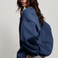 thumbnail image 5 of Sudadera con capucha holgada de cuello redondo para mujer en Europa y América Otoño/Invierno 2024 Sudadera con capucha de polar de gran tamaño de color liso de calle Suéteres rosas, 5 of 5
