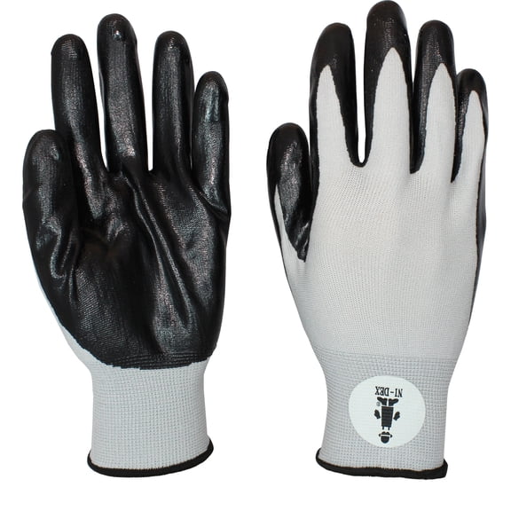 Safety Zone Black/Gray Coated Knit Gloves