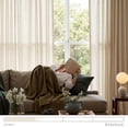 thumbnail image 3 of Cortina Jinchan de lino extra ancha, 254 x 213 cm, color beige, para sala de estar, 3 of 7