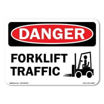 OSHA Danger Sign - Forklift Traffic | Vinyl Decal | Protect Your Business, Construction Site, Warehouse & Shop Area | Made in the USA