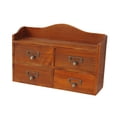 thumbnail image 2 of Caja de almacenamiento de madera para cosméticos con 4 cajones, estante organizador para maquillaje Marrón, 2 of 9