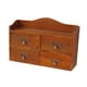 thumbnail image 2 of Organizador de escritorio de madera con 4 cajones y estante para maquillaje, estilo vintage. Marrón, 2 of 9