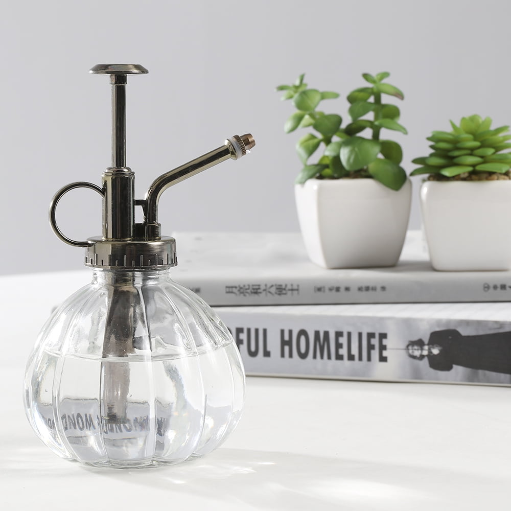 Lxcom Lighting Glass Plant Mister Spray Bottle Transparent Plant Mister with Vintage Top Pump Atomizer Watering Can Pot Small Plant Sprayer Mister Watering Can for Succulent Plants Flowers Cactus Fern