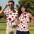 thumbnail image 2 of Aplkyhs Love Ladybug Matching Golf Shirts for Couple Quarter Zip Couple Golf Matching Outfits Breathable Fabric Mens Hawaiian Shirt Keep Cool in Hot Weather Machine Washable, 2 of 6
