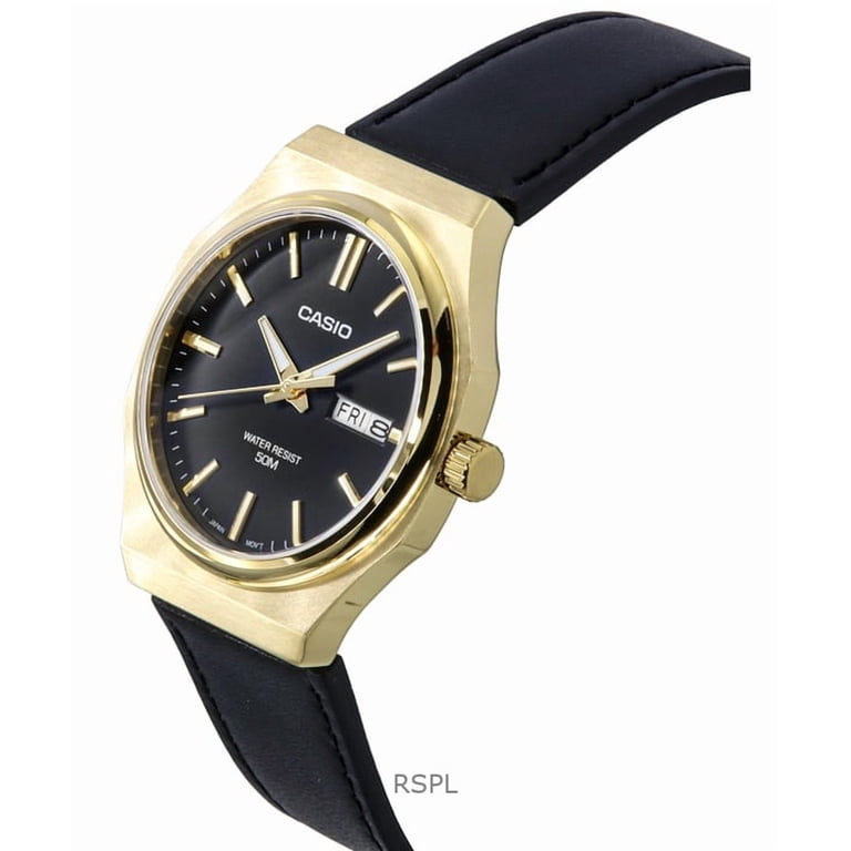 Casio Standard Analog Leather Strap Black Dial Quartz MTP-E735GL