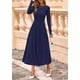 thumbnail image 2 of Vestido PRETTYGARDEN 2025 de punto, manga larga, midi, azul marino, talla XL, 2 of 8