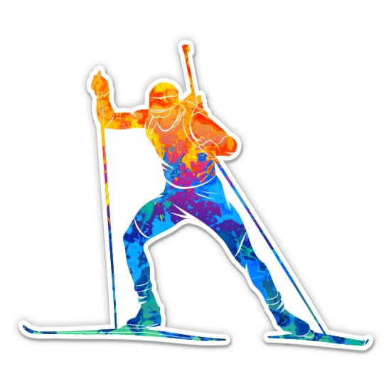 Cross Country Skiing - 3" Vinyl Sticker - For Car Laptop Water Bottle Phone - Waterproof Decal
