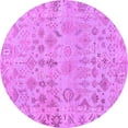 thumbnail image 1 of Ahgly Company Indoor Round Oriental Purple Traditional Area Rugs, 5' Round, 1 of 4