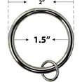 thumbnail image 2 of Urbanest Curtain Rings with Eyelets, 1.5" Inner Diameter, Set of 28 - Silver Brushed Steel, 2 of 6