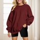 thumbnail image 2 of Gibobby Sudadera mujer Sudadera de Forro Polar Sudadera casual para Mujer(Vino,XG), 2 of 4