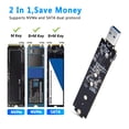 thumbnail image 2 of USB a NVME PCI-E SSD Lector PCIe basado en l disco duro 3.1 Gen 2 M.2 Adaptador del convertidor 10Gbps Max 2TB Soporte UASP Trim para 2230 2242 2260 2280, 2 of 9
