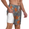 thumbnail image 6 of Rocae Floral Squirrel for Men's Swim Trunks Quick Dry With Two Side Pockets and One Lined Patch Pocket3X-Large, 6 of 9