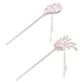 thumbnail image 1 of Paquete de 2 palillos para el cabello con flores y perlas de diamantes de imitación, palillos chinos para el cabello, decoración para el cabello largo, estilo tradicional chino, horquilla para el, 1 of 6