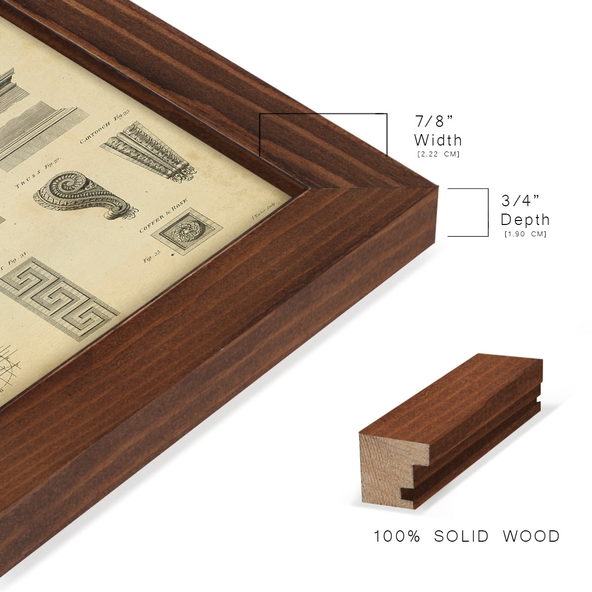 Encyclopediae III -Framed Print w/glass-Chestnut