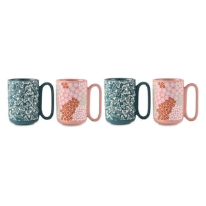 Thyme & Table Butterflies & Flowers Stoneware Mugs, 4-Pack
