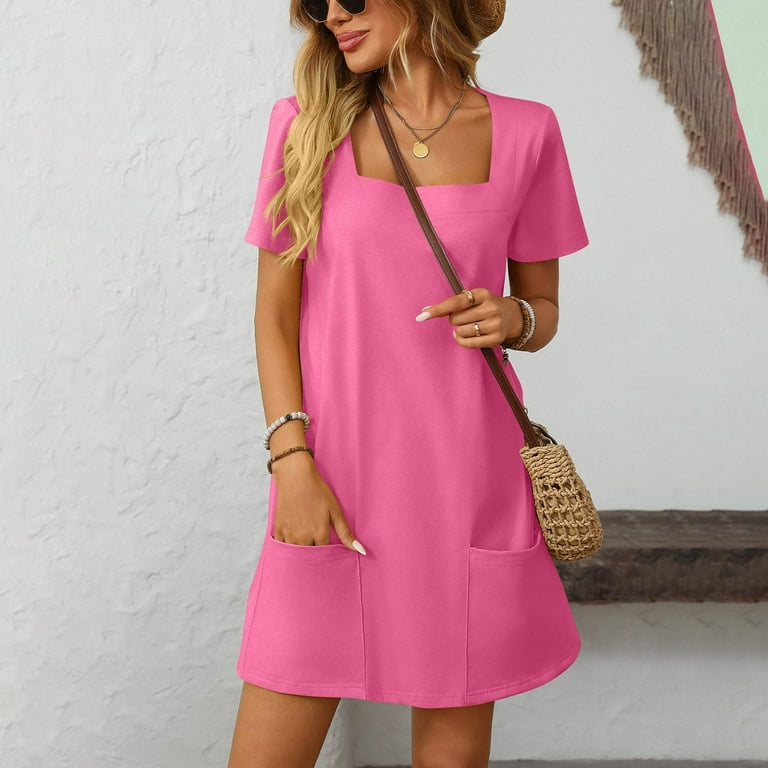 slim fit dress slacks Dillon Fit and Flare Square Neck Organza Midi Dress main image 1