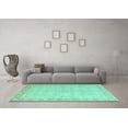 thumbnail image 3 of Ahgly Company Machine Washable Indoor Rectangle Oriental Turquoise Blue Modern Area Rugs, 6' x 9', 3 of 4