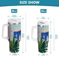 thumbnail image 6 of Yayeee 40oz Stainless Steel Tumbler with Straw and Handle Double-Wall Insulated Travel Water Bottle, Boat Seaside, 6 of 8