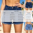 thumbnail image 3 of Sageysalite Womens Denim Shorts High Waisted Front Pocket Elastic Regular Fit Trendy Summer Casual Streetwear, 3 of 5