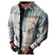 thumbnail image 1 of Chaqueta tipo camisa de franela a cuadros para hombre Camisa a cuadros de manga larga Tops casuales cómodos con botones, 1 of 2